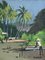 Robert Humblot, Dusk on Schoelcher Lagoon Martinique, 1959, Oil on Canvas, Framed 1