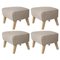 Repose-Pieds Sahco Zero Beige et Naturel par Lassen, Set de 4 1