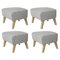 Repose-Pieds RafSimonsVidar3 MyOwnChair Gris Clair en Chêne Naturel par Lassen, Set de 4 1