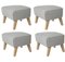 Repose-Pieds RafSimonsVidar3 MyOwnChair Gris Clair en Chêne Naturel par Lassen, Set de 4 2