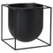 Black Flowerpot 23 Kubus Vase by Lassen 1