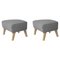 Grey Natural Oak Raf Simons Vidar 3 My Own Chair Footstools by Lassen, Set of 2, Image 1