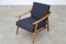 German Walnut and Grey Fabric Easy Chair, 1950s 2