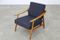 German Walnut and Grey Fabric Easy Chair, 1950s, Image 2