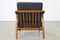 German Walnut and Grey Fabric Easy Chair, 1950s 5