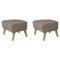 Dark Beige Natural Oak Rafsimonsvidar3 My Own Chair Footstools by Lassen, Set of 2, Image 1