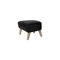 Black Leather and Natural Oak My Own Chair Footstools by Lassen, Set of 4 3