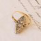 18k Vintage Gold Navette Ring with Diamonds, 1940s 10