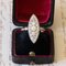 18k Vintage Gold Navette Ring with Diamonds, 1940s 1