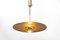 Large Adjustable Brass Counterweight Pendant Light attributed to Florian Schulz, Germany, 1970s 9