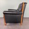 Art Deco Style Armchair in Wood & Leather, Image 3