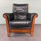 Art Deco Style Armchair in Wood & Leather 2