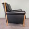 Art Deco Style Armchair in Wood & Leather 5