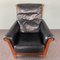 Art Deco Style Armchair in Wood & Leather 10