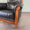 Art Deco Style Armchair in Wood & Leather 7