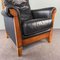 Art Deco Style Armchair in Wood & Leather 6