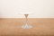 T 304 Side Table on Trumpet Base in Aluminum with White Glass Shelf by Robert Haussmann, 1959 7