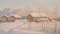 Einar Krüger, Postimpressionistische Schneelandschaft, 1950er, Öl auf Karton, Gerahmt 10