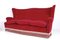 Vintage Sofa aus rotem Samt, 1950er 3