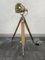 Late 20th Century Japanese Brass Searchlight & British Wooden Tripod Floor Lamp, 1980s 2