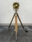 Late 20th Century Japanese Brass Searchlight & British Wooden Tripod Floor Lamp, 1980s 11