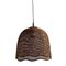 Rattan Wicker Webbing Beehive Pedant Hanging Lamp with Brass, Dutch, 1960s, Image 1