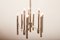 Lampadario Orbit a 9 luci in metallo cromato con pannelli laterali in bachelite color crema di Gaetano Sciolari, anni '60 o '70, Immagine 6