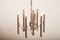 Lampadario Orbit a 9 luci in metallo cromato con pannelli laterali in bachelite color crema di Gaetano Sciolari, anni '60 o '70, Immagine 7