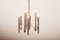 Lampadario Orbit a 9 luci in metallo cromato con pannelli laterali in bachelite color crema di Gaetano Sciolari, anni '60 o '70, Immagine 11