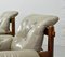 Brazilian Lounge Chairs in Tufted Grey Leather & Jacarandá Wood by Jean Gillon for Woodart, 1960s, Set of 2 6