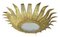 Mid-Century Spanish Sunburst Ceiling Light or Wall Sconce in Glass & Gilt Metal, 1960s 2