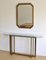 Modernist Brass & Glass Console Table & Mirror. 1970s, Set of 2 15