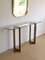 Modernist Brass & Glass Console Table & Mirror. 1970s, Set of 2 3