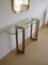 Modernist Brass & Glass Console Table & Mirror. 1970s, Set of 2 16