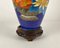 Vintage Cloisonne Vase Chinese Enameled Vase with Gilt Rim, Image 5