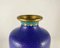 Vintage Cloisonne Vase Chinese Enameled Vase with Gilt Rim, Image 3