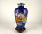 Vintage Cloisonne Vase Chinese Enameled Vase with Gilt Rim, Image 1
