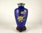 Vintage Cloisonne Vase Chinese Enameled Vase with Gilt Rim 2