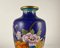 Vintage Cloisonne Vase Chinese Enameled Vase with Gilt Rim, Image 4