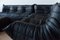 Mobilier de Salon Togo en Cuir Noir par Michel Ducaroy pour Ligne Roset, Set de 5 7