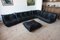 Vintage Togo Black Leather Living Room Set by Michel Ducaroy for Ligne Roset, 1980s, Set of 5 2