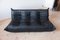 Black Leather Togo Living Room Set by Michel Ducaroy for Ligne Roset, Set of 5 2
