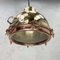 Japanese Industrial Brass, Copper & Glass Dome Pendant Light, 1968 2