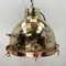 Japanese Industrial Brass, Copper & Glass Dome Pendant Light, 1968 13