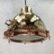 Japanese Industrial Brass, Copper & Glass Dome Pendant Light, 1968, Image 10