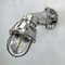 Italian Cast Aluminum Flameproof Cantilever Wall Sconce with Cage & Glass, 1985 1