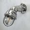 Italian Cast Aluminum Flameproof Cantilever Wall Sconce with Cage & Glass, 1985, Image 1