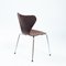 Brown Stackable Butterfly 7 Series 3107 Chairs by Arne Jacobsen for Fritz Hansen, Set of 5 14