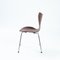 Chaises Butterfly 7 Series 3107 Empilables Marron par Arne Jacobsen pour Fritz Hansen, Set de 5 16