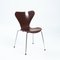 Brown Stackable Butterfly 7 Series 3107 Chairs by Arne Jacobsen for Fritz Hansen, Set of 5 15